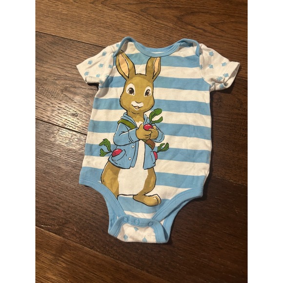 Nickelodeon Other - Nickelodeon Peter Rabbit Baby Bodysuit Blue Stripe 6-9 Months